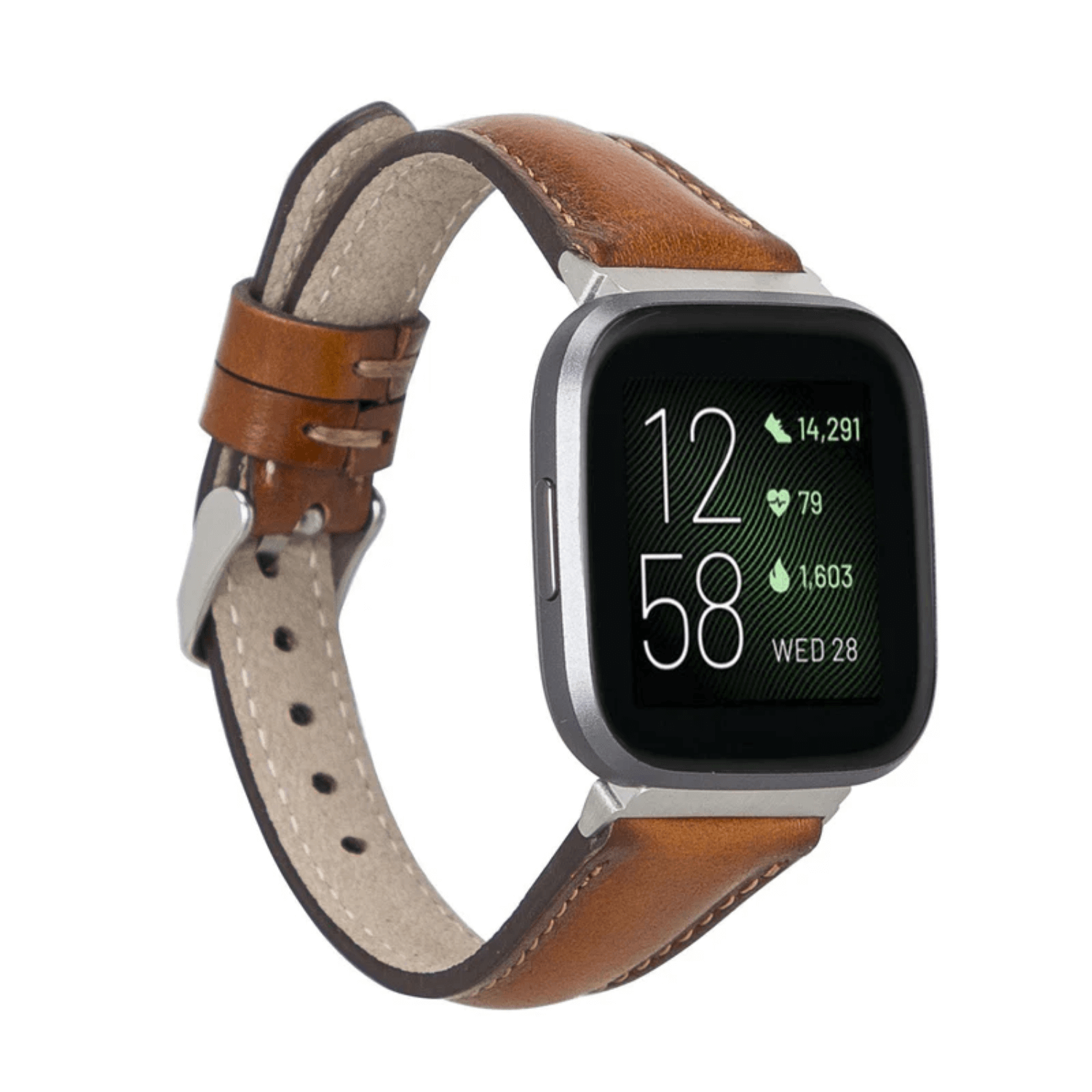 Classic Rich Caramel Brown Leather Apple Watch Band - Dallas