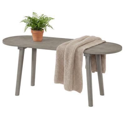 43 Inch Solid Wood Farmhouse Dining Bench Rustic Wooden Entryway Bench with Rubber Wood Legs-Gray