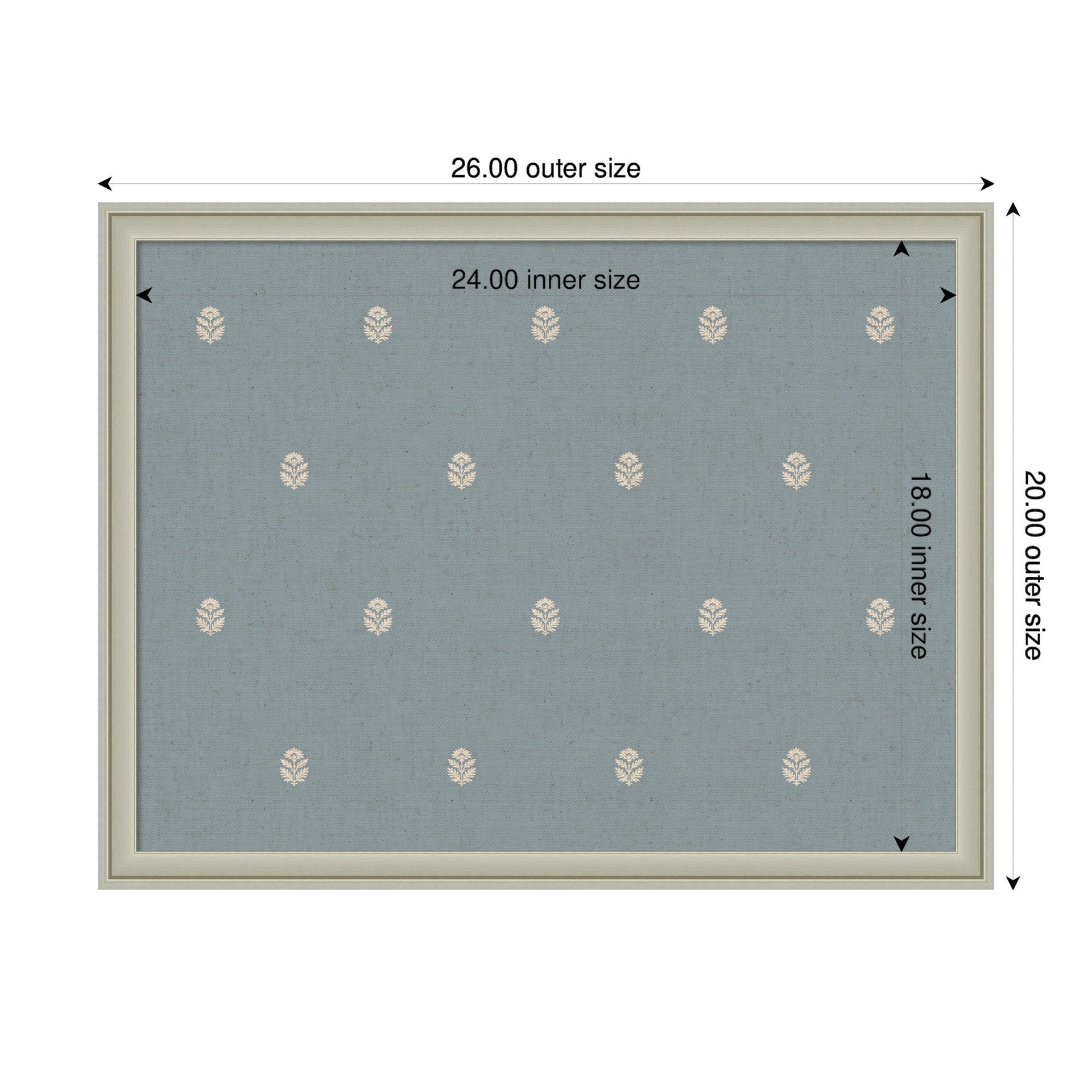 Pinboard Blue Botanical Block Print