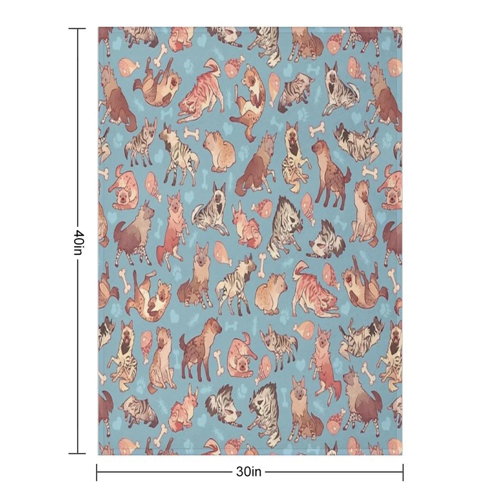 Hyenas in Cerulean Throw Blanket