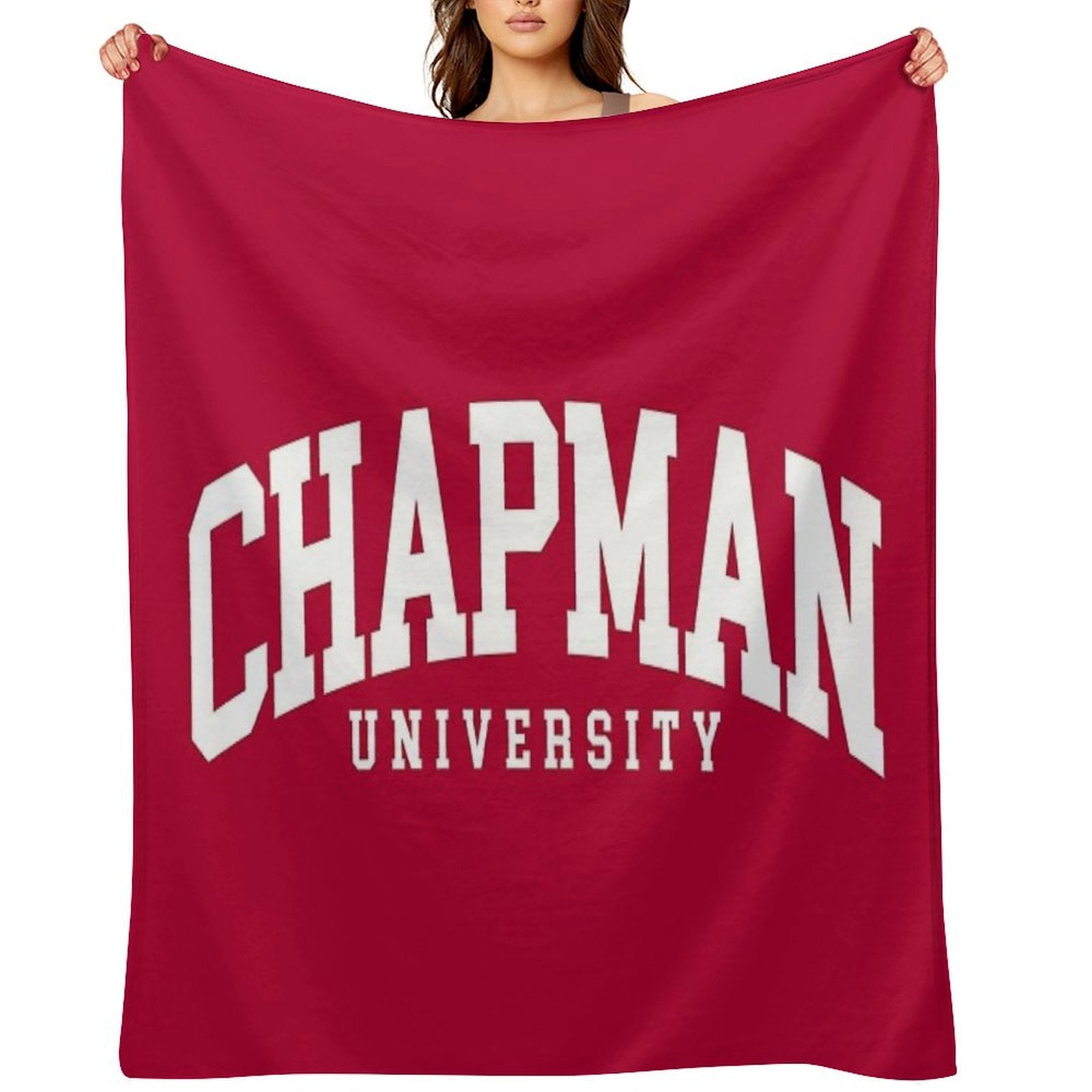Chapman - College Font Curved Wrinkle-free Throw Blanket