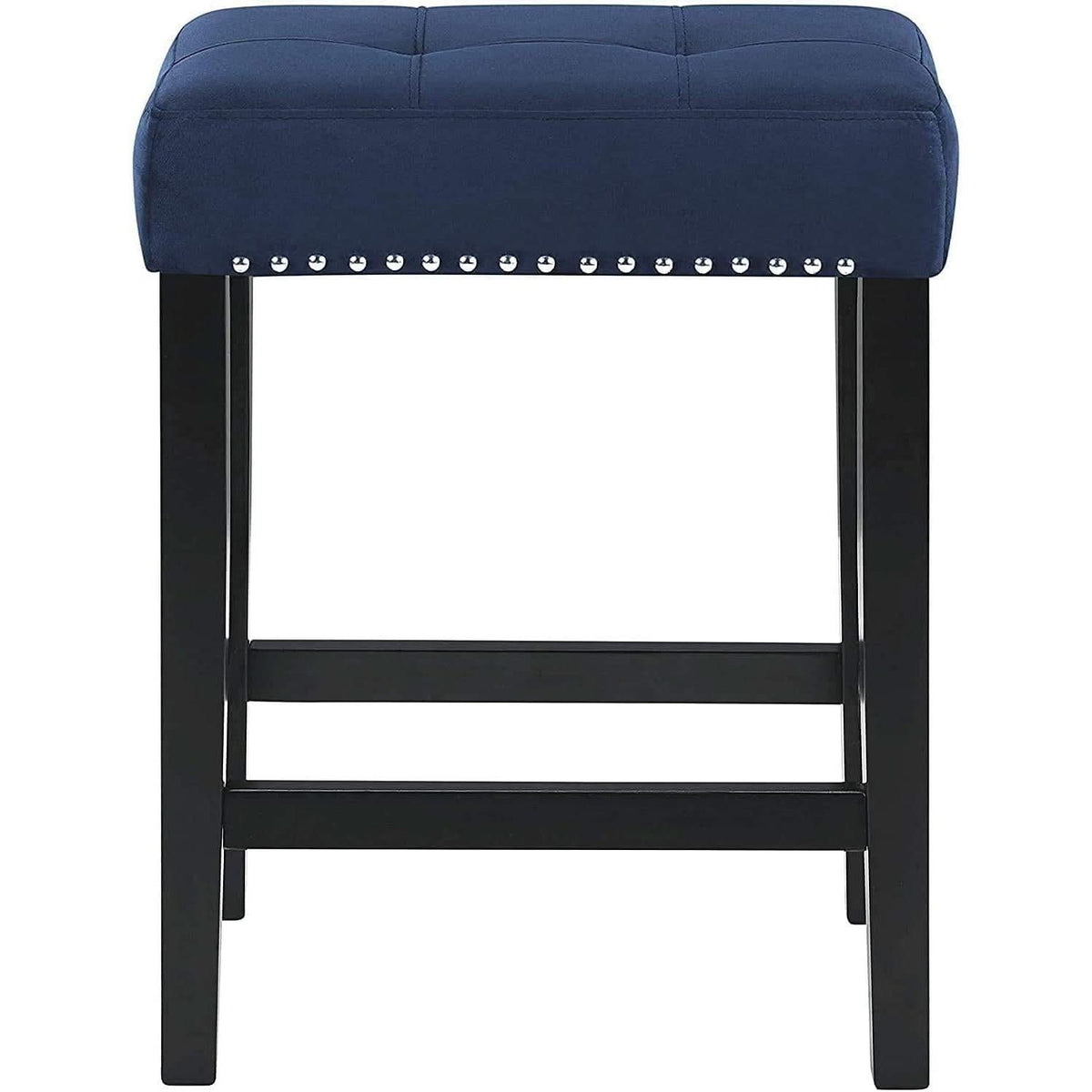 Blue Velvet Bar Table Set With 3 Stools Faux Marble Top