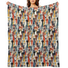 Greyhound in Geometric Camouflage Pattern Shrink-resistant Throw Blanket