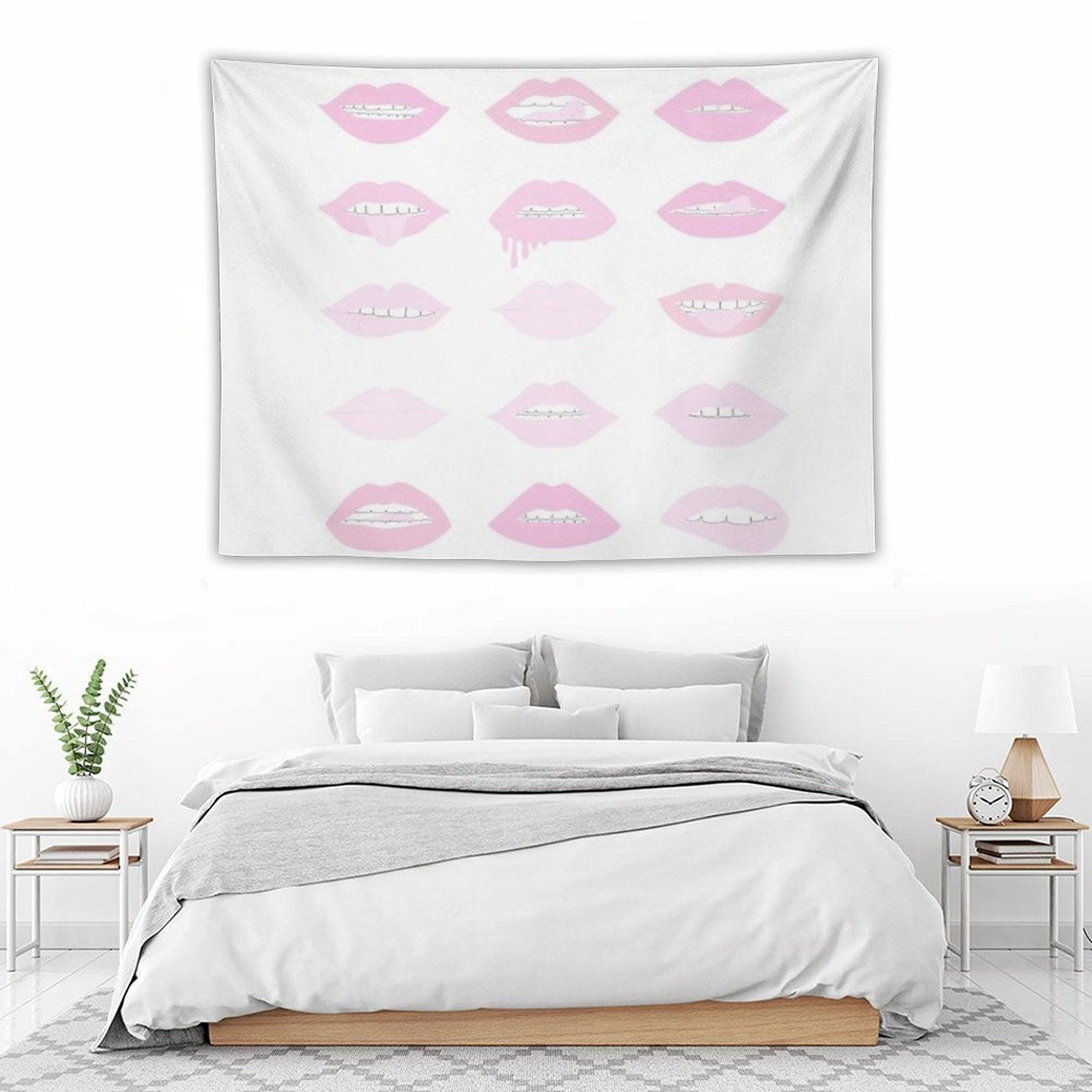 Pink And Blush Lipstick Lips Tapestry