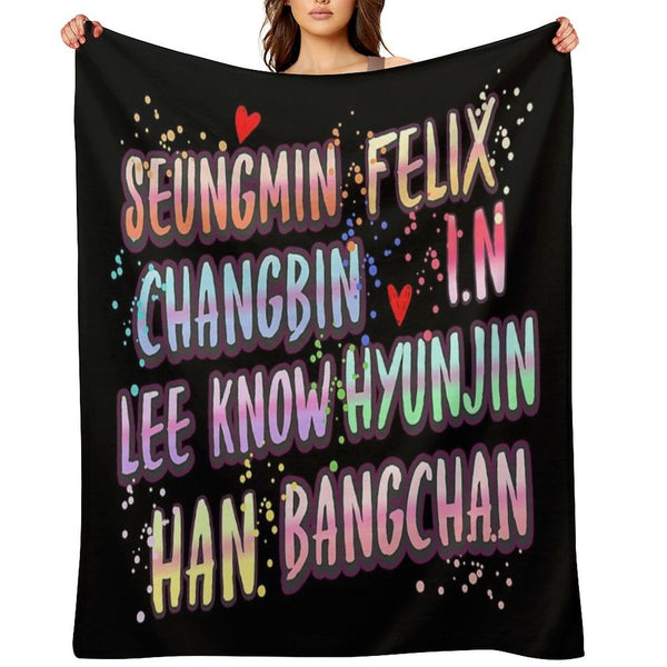 Stray Kids Name Travel-friendly Throw Blanket