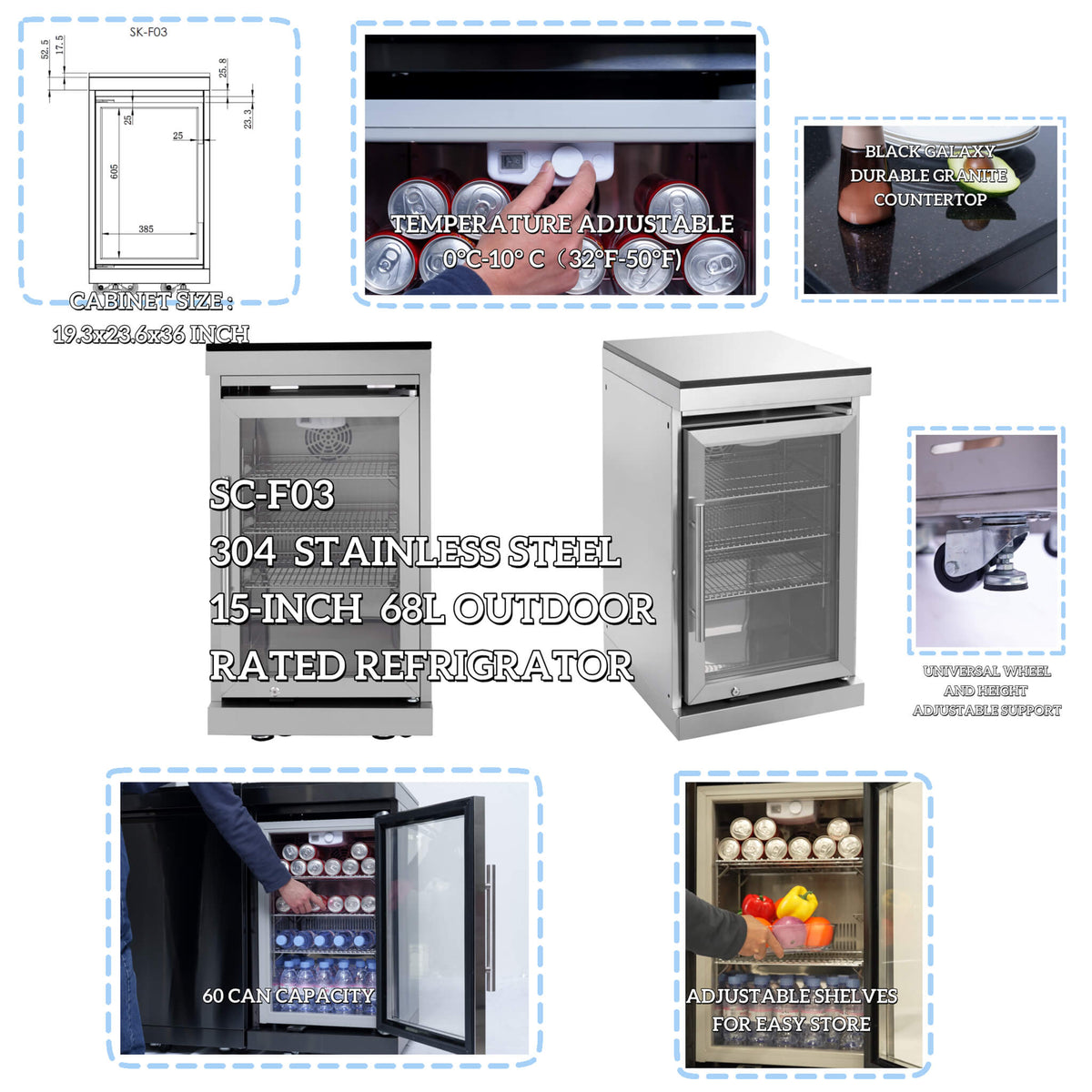 Verona 44-Inch 6-Burner 85K BTU Stainless Steel Outdoor BBQ Kitchen Grill Island With Wine Cooler, Rotisserie Kit, And Storage Cabinets (SAK97105)