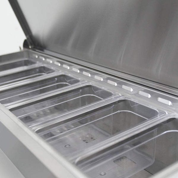 44-Inch Commercial Pizza Prep Table With Built-In 11 Cu.Ft Refrigerator (SAK09621)