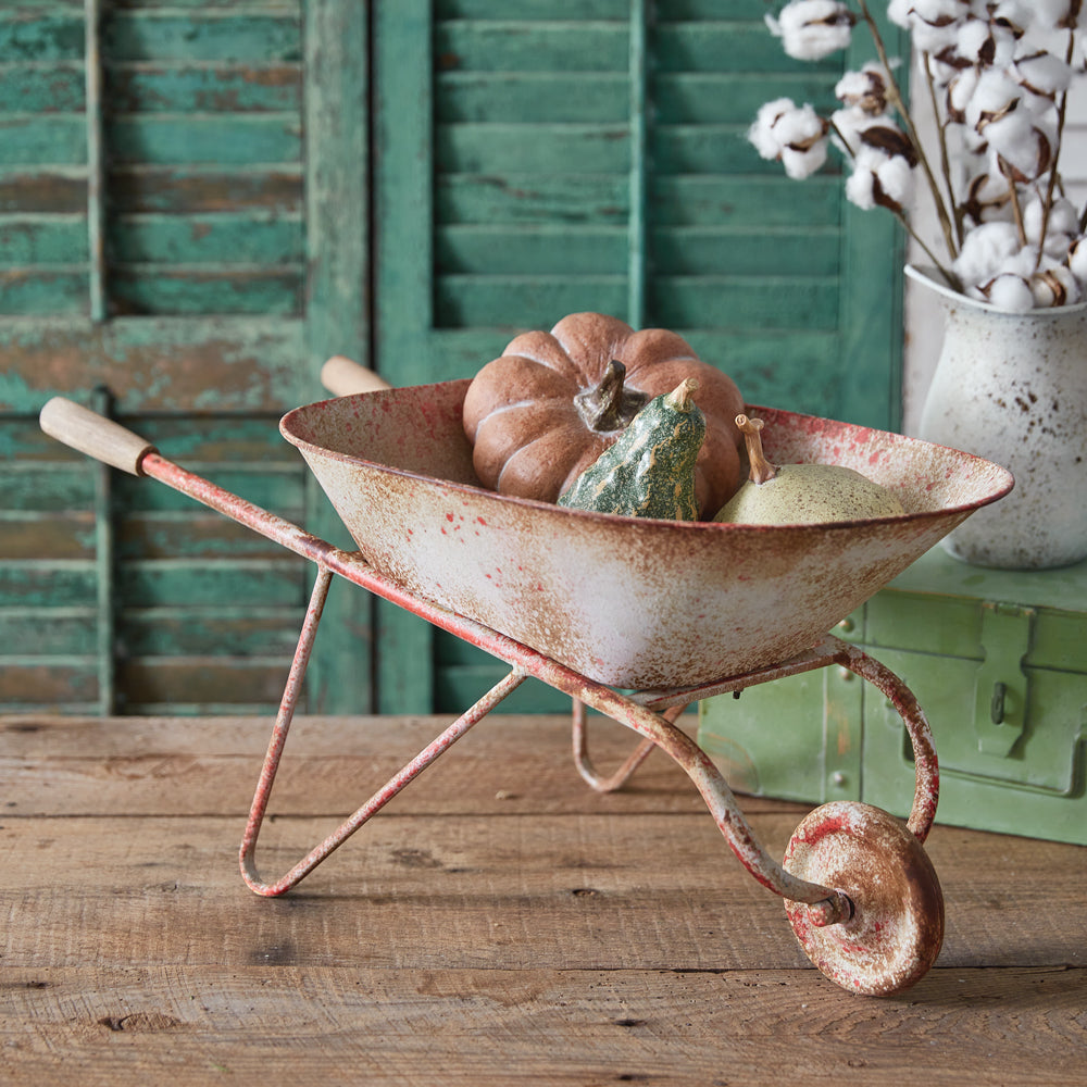 11''H Rusty Harvest Wheelbarrow