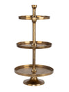 3 Tier Plate Gold Stand - 35"H