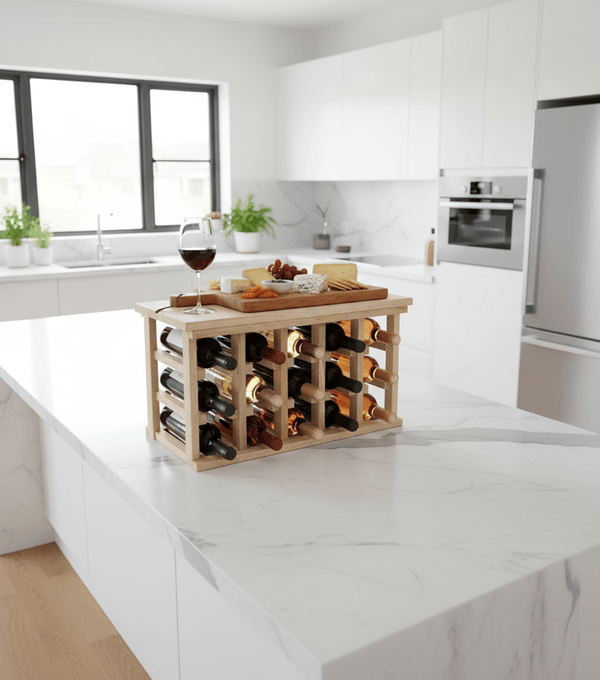 Space Saving Wood Wine Rack with Tabletop