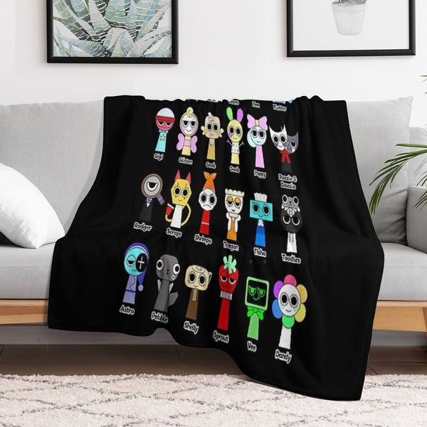All Sprunki Phase 2 Horror Evil Scary Sprunki Boys Girls Premium Throw Blanket