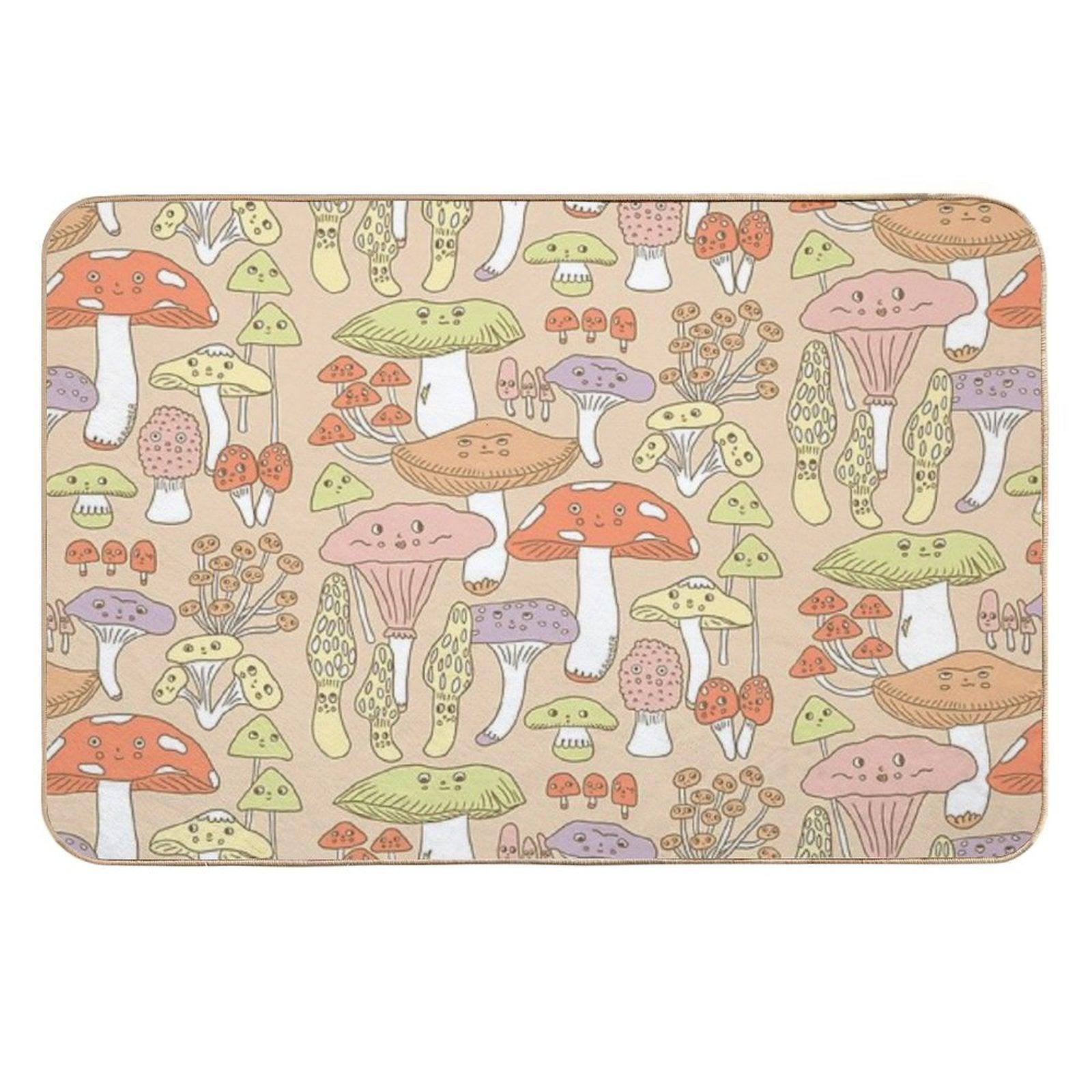 Cute Mushrooms  Dirt-Trapping Bath Mat
