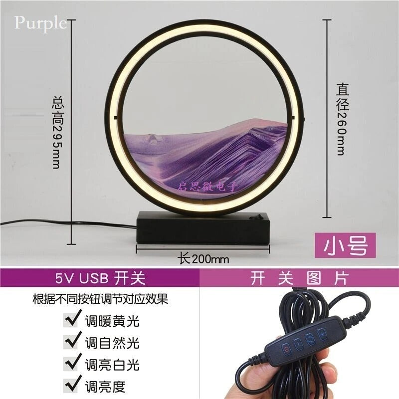 Creative Fashion Romantic Simple Bedroom Quicksand Table Lamp Decorbites