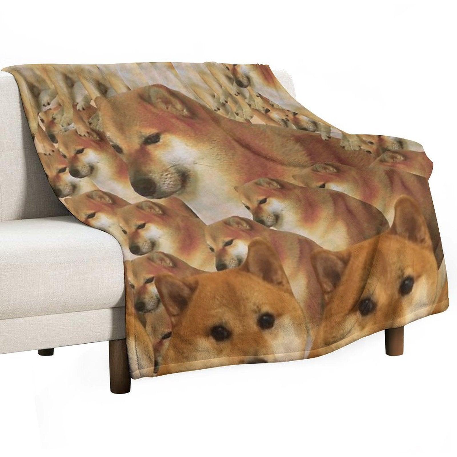 Cheems Galore Throw Blanket