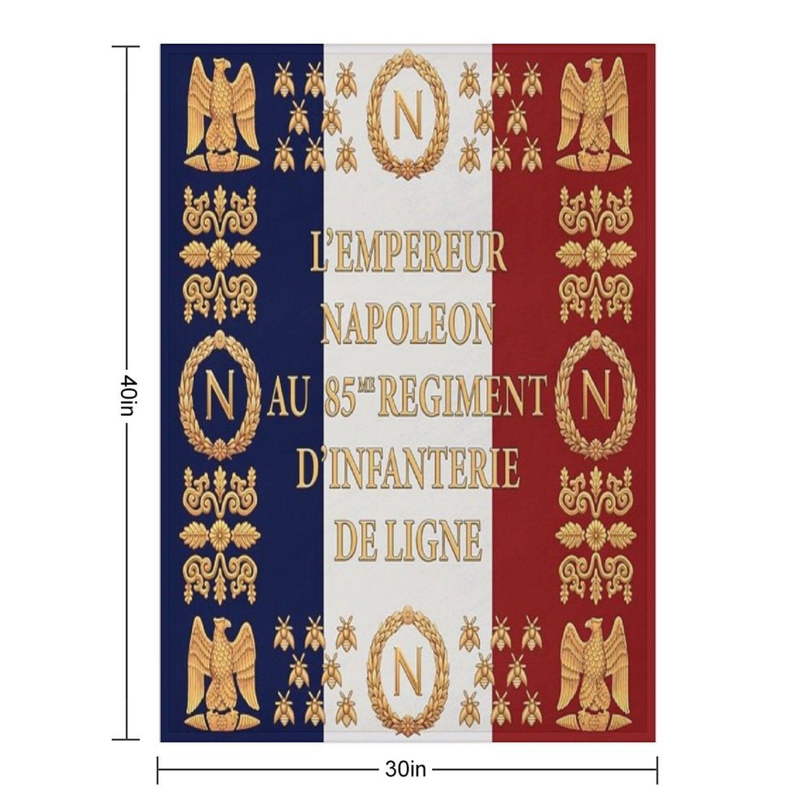 Napoleonic French 85th Regimental Flag Throw Blanket
