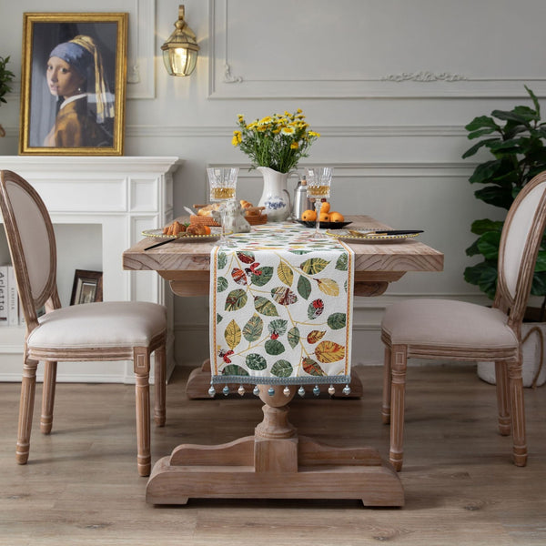 Jacquard table flag small fish green contrasting color dining table fabric holiday coffee table bed flag TV cabinet