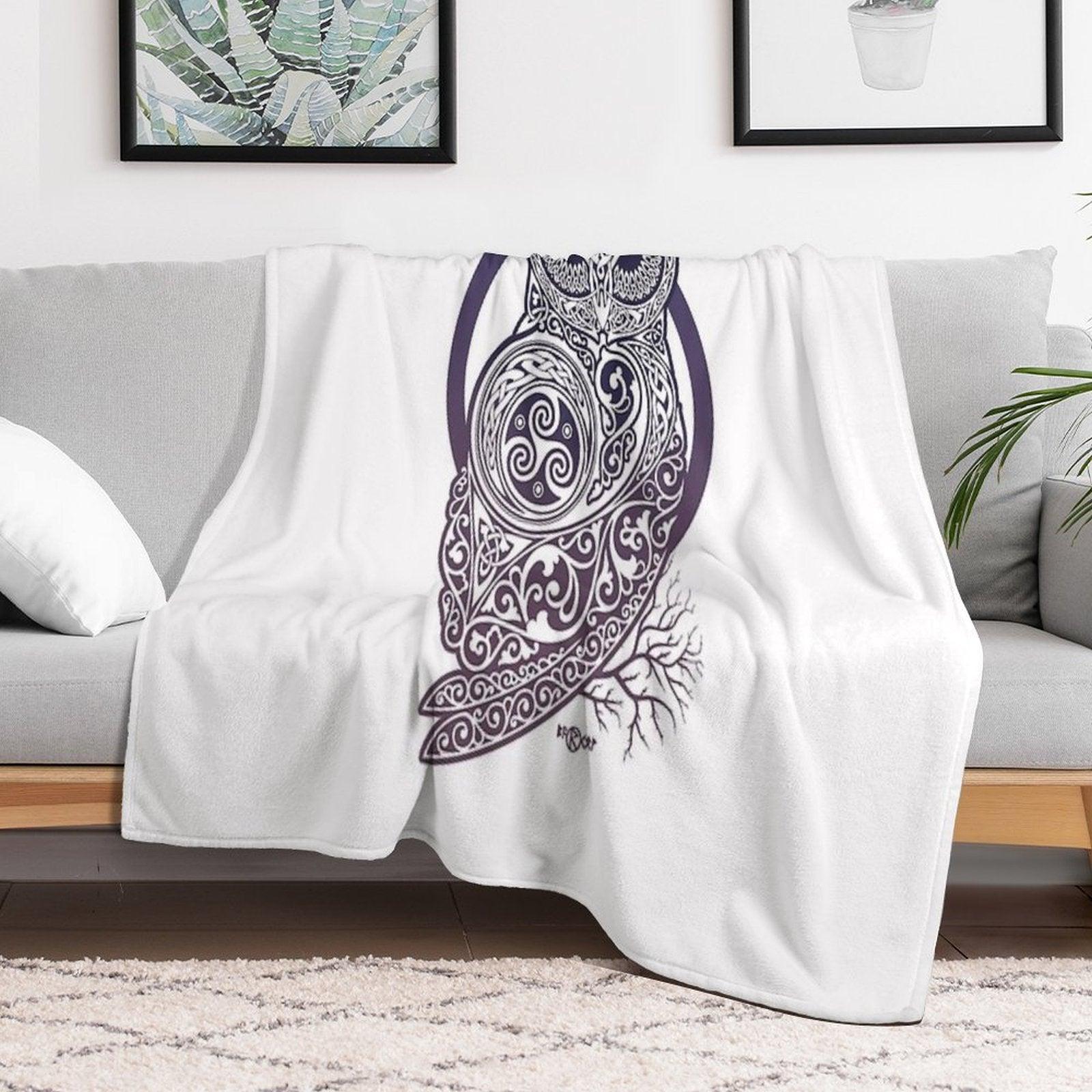 CELTIC OWL Throw Blanket