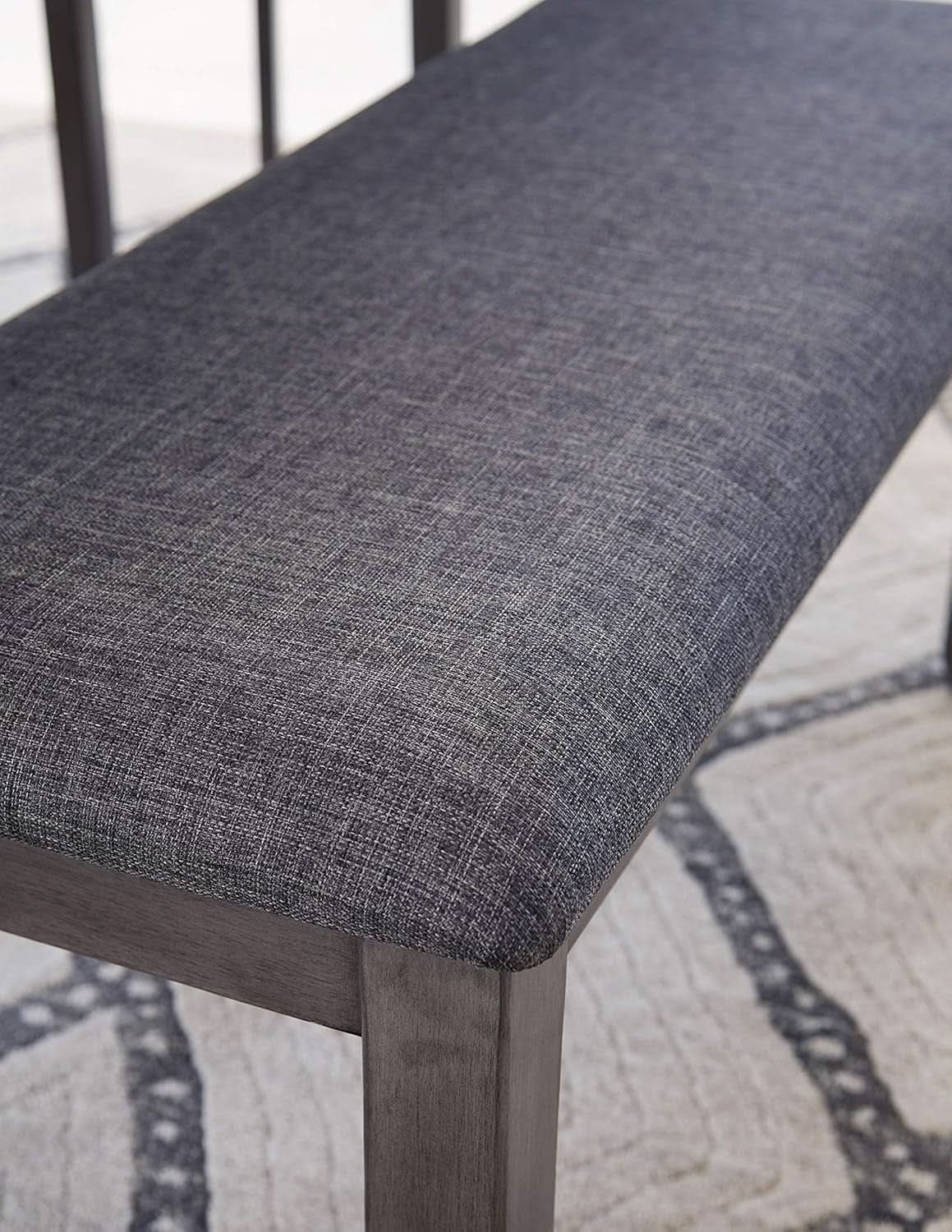 Charcoal Gray 6Piece Contemporary Dining Set Bench