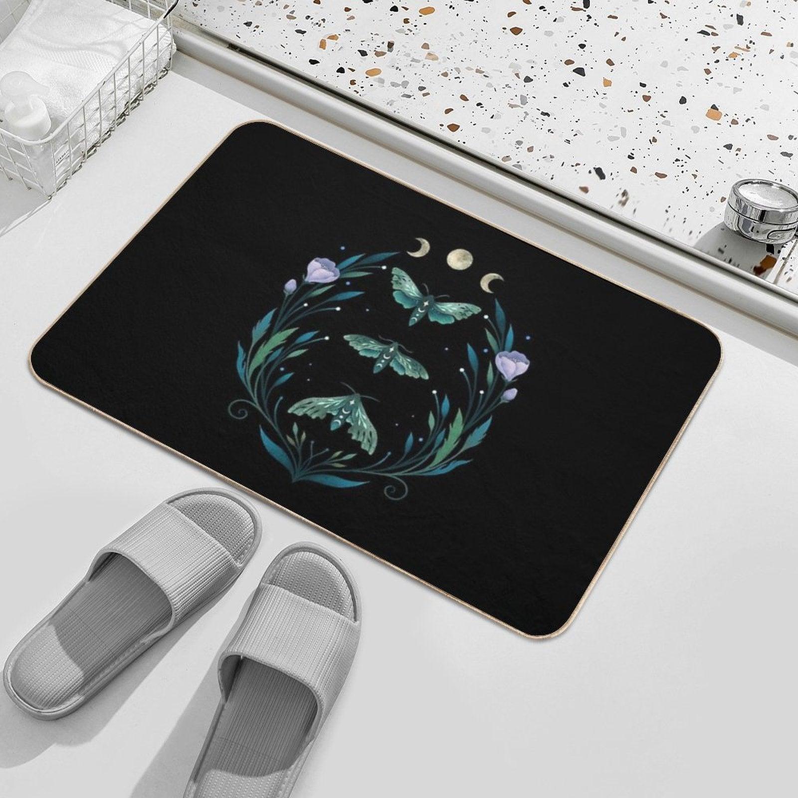 Lime Hawk Moths Night Bath Mat