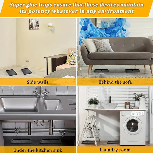 2pcsEliminate Mice & Insects Instantly Mouse & Insect Glue Traps Ready To Use Indoors,Rodent Mouse Rat Insect Sticky Adhesive