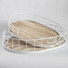 449 - Oval Metal & Wood Tray