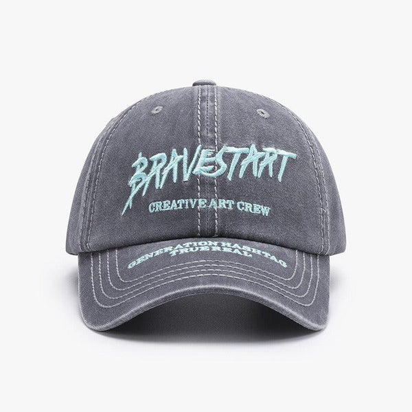 Fashionable Outdoor Versatile Curved Brim Letter Embroidery Men's Flat Tongue Hat Show Face Small Washed Women's Simple Baseball Hat Fashion