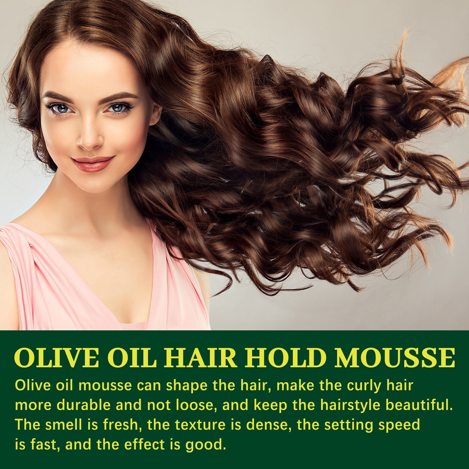 Olive Oil Hair Hold Mousse, Curly Hair Styling Moisturizing And Curling Style Durable Frizz Proof Mousse
