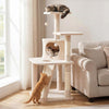 44 Inch Tall Kitten Tower with Condo and 2 Plush Perches-Beige