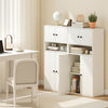 44 Inches Tall Bookshelf with Doors and Adjustable Shelf-2 Pieces