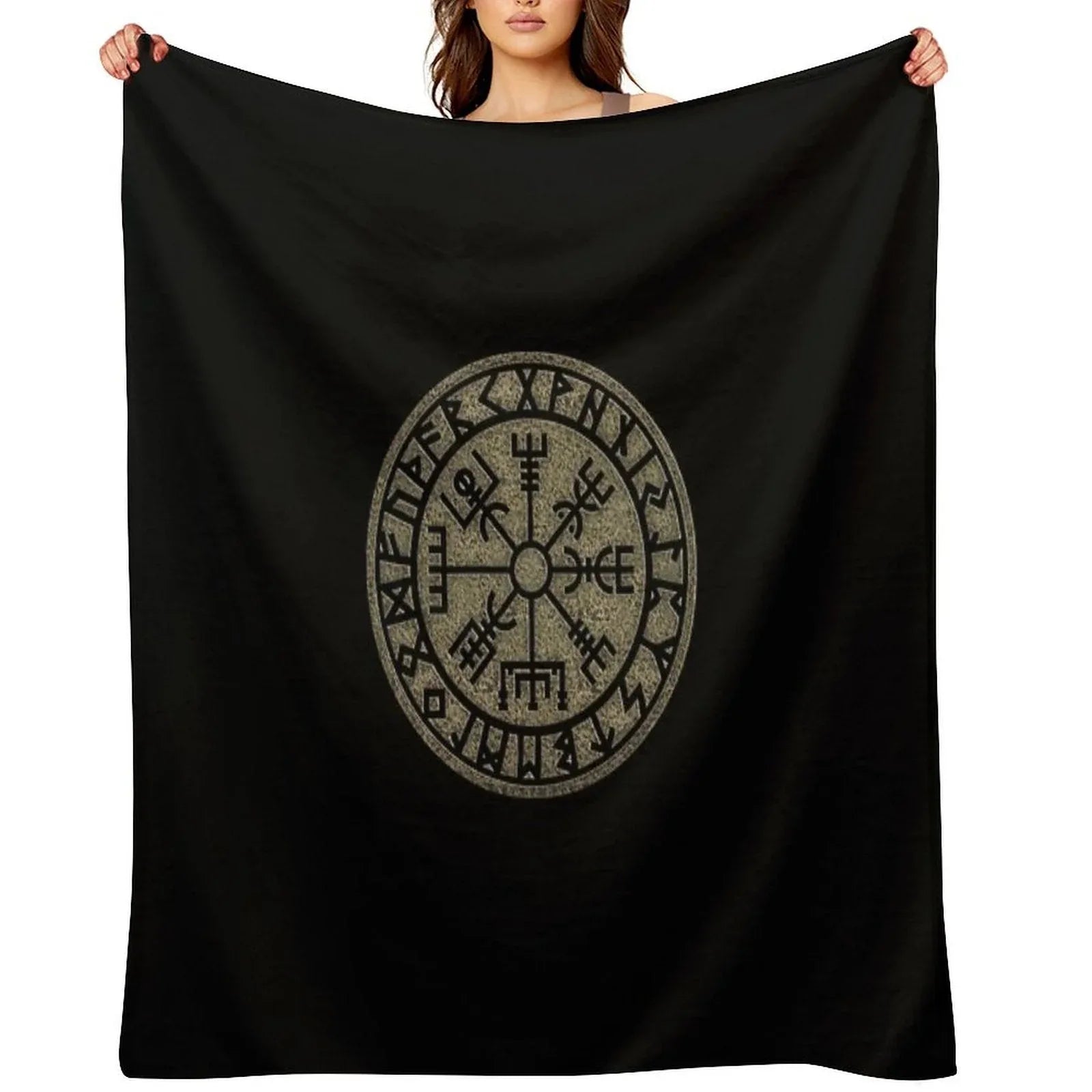Vegvisir, Viking Compass, Norse, Symbol, Protection, Nordic, Vikings Throw Blanket