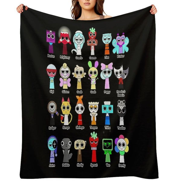 All Sprunki Phase 2 Horror Evil Scary Sprunki Boys Girls Premium Throw Blanket