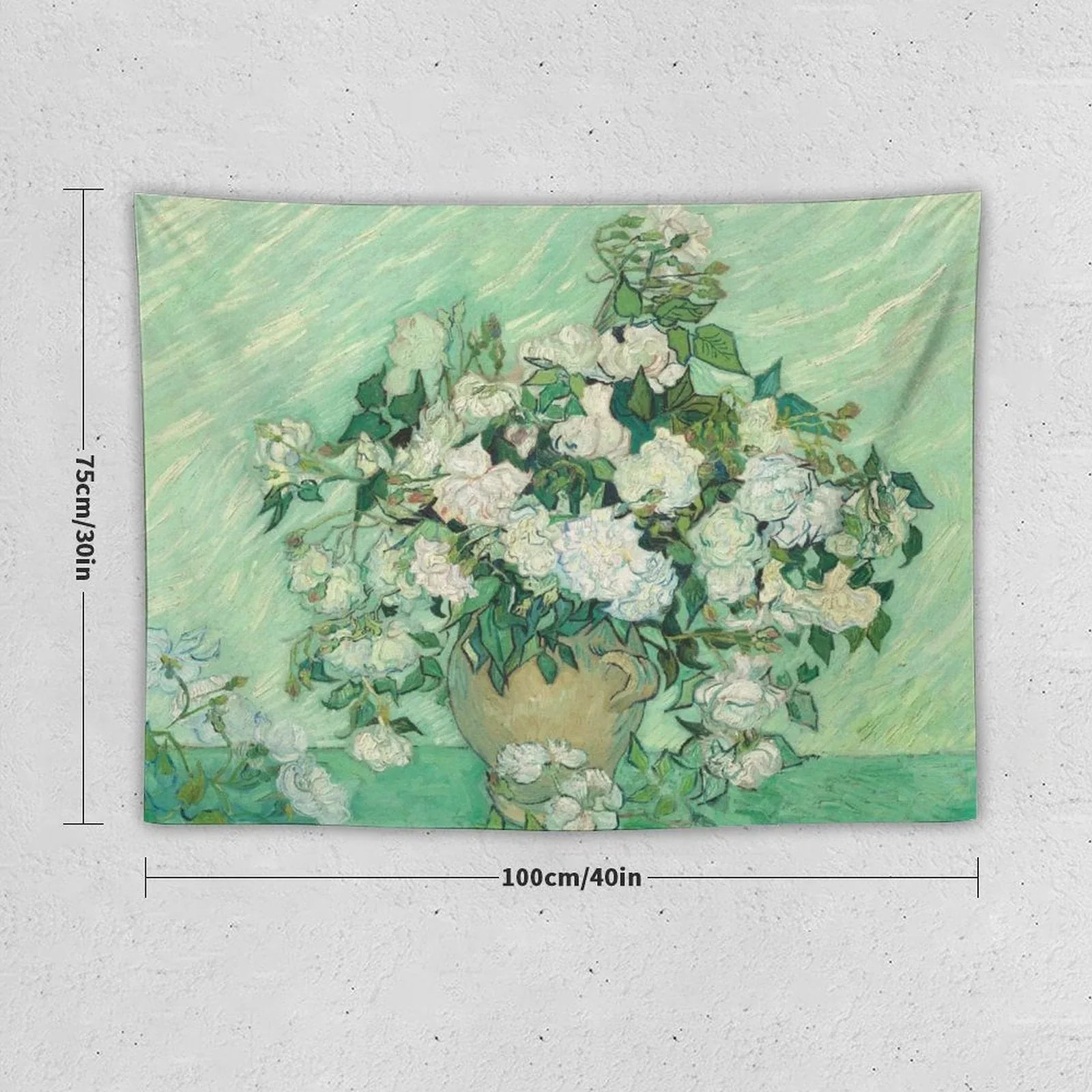Van Gogh’s Vase with Pink Roses Tapestry