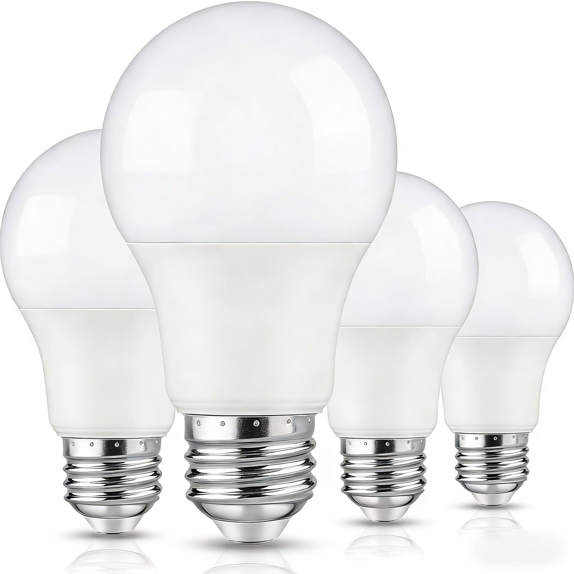 4-Pack A19 LED Light Bulbs, 60W Equivalent, Soft White or Cool Daylight, E26 Base, Non-Dimmable