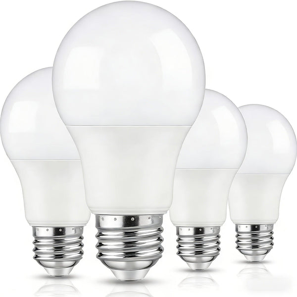 4-Pack A19 LED Light Bulbs, 60W Equivalent, Soft White or Cool Daylight, E26 Base, Non-Dimmable