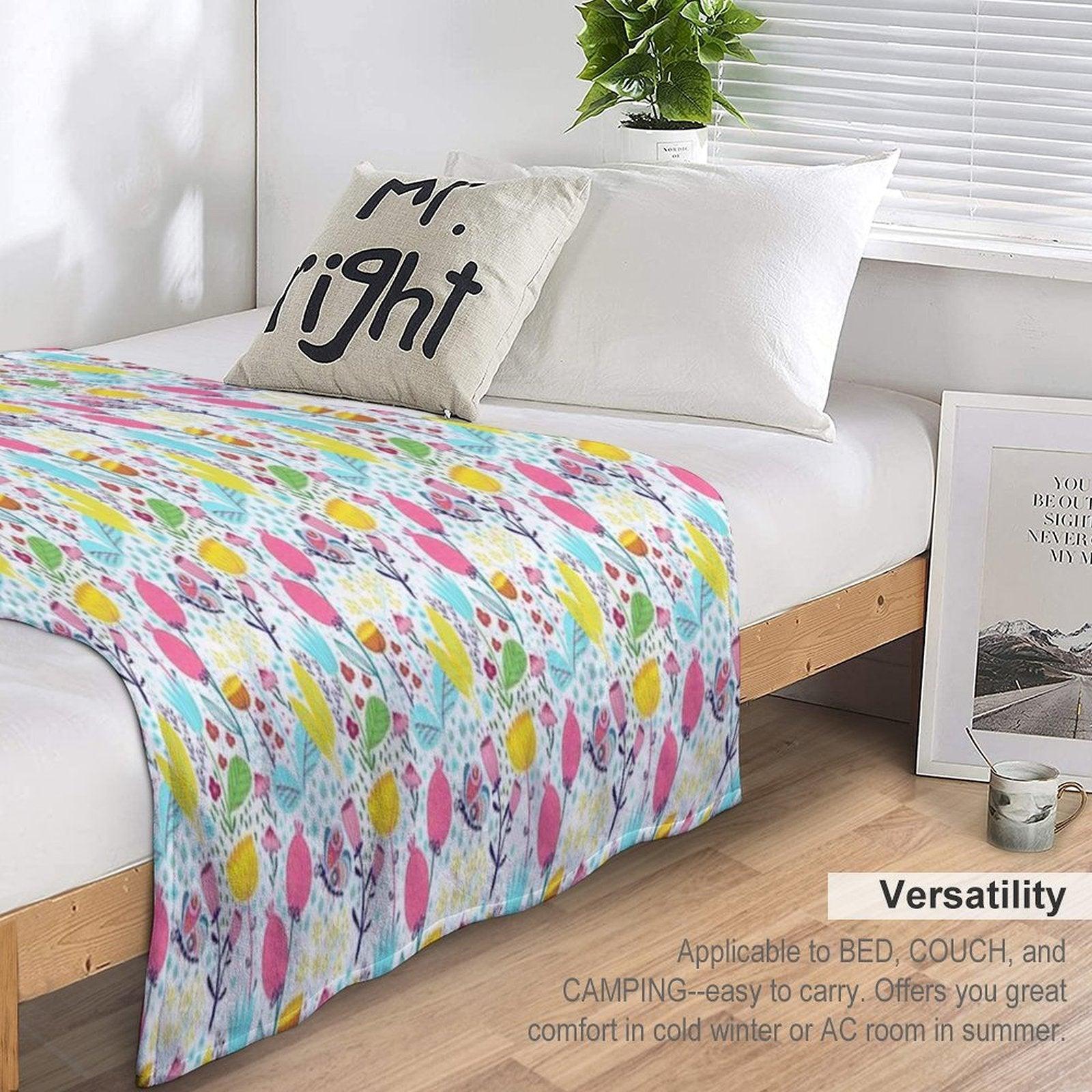 Funky Flowers Throw Blanket