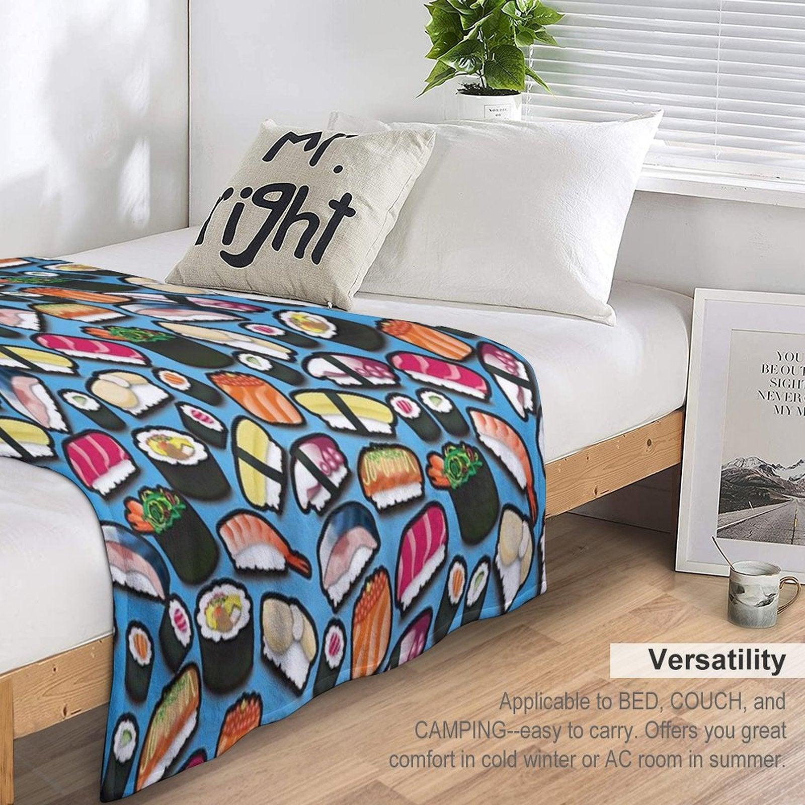 Blue Sushi Throw Blanket