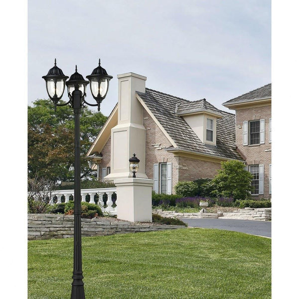 Central Square 3 Light 91 inch Textured Matte Black Outdoor Post Light - Gifts for You 'n Me