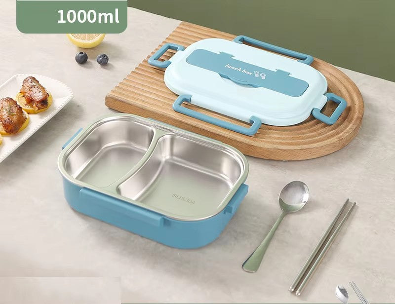 Food grade microwaveable stainless steel compartment insulation lunch box