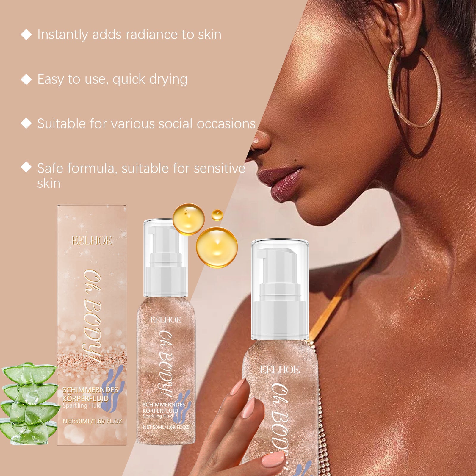 Glitter Body Lotion Glitter Powder Hair Face Body Colorful Shiny Smooth Comfort Glitter Lotion