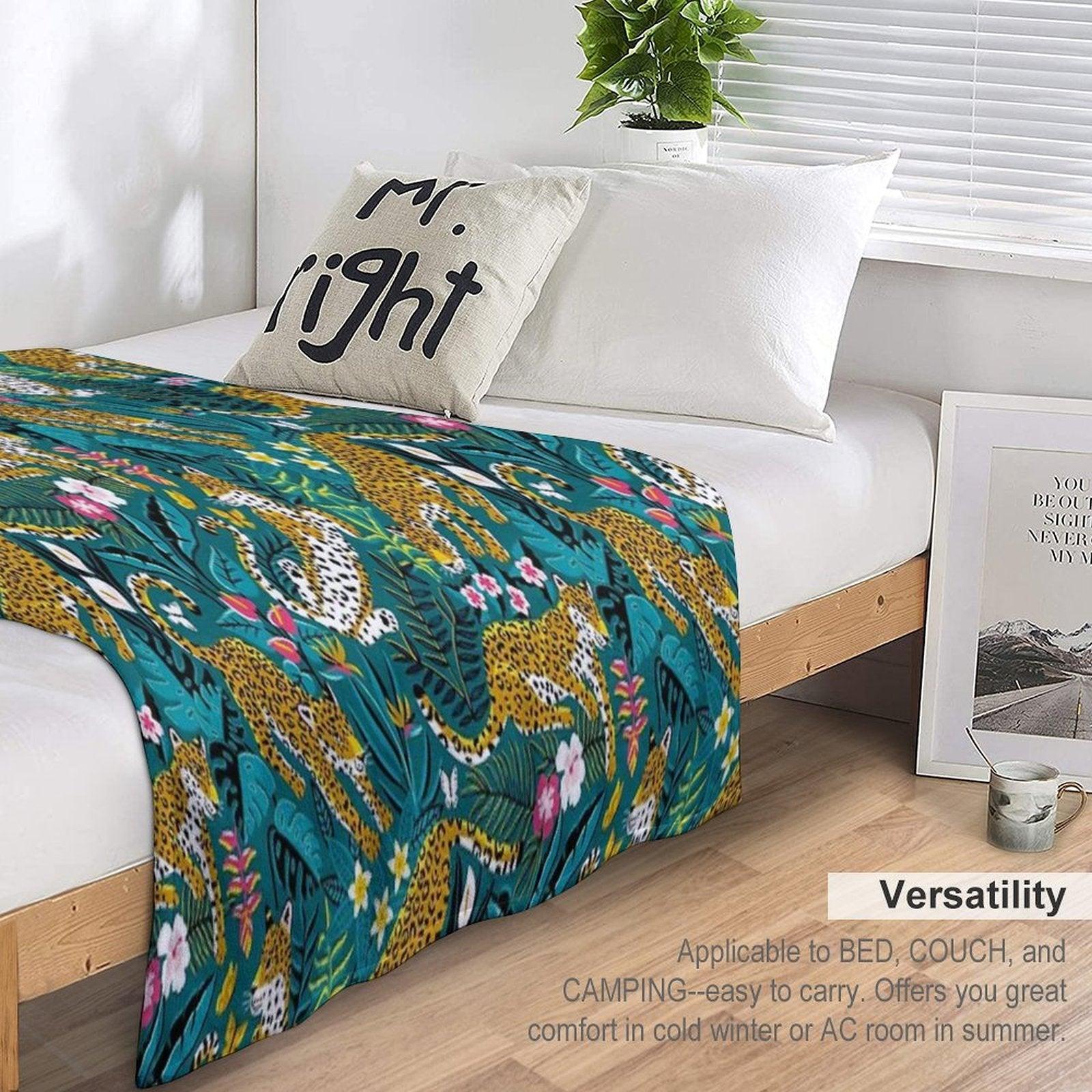 Dancing Jaguar Jungle Throw Blanket