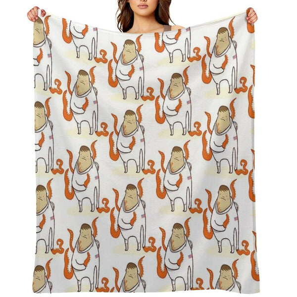 Astronaut - Alien Takeover Throw Blanket