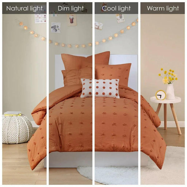 Brooklyn Cotton Jacquard Comforter Set with Euro Shams and Throw Pillows - Gifts for You 'n Me