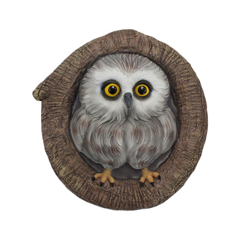 Owl pendant resin outdoor garden simulation animal tree hanging