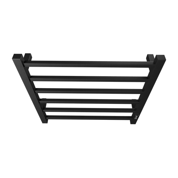 Towel Warmer 6 Bar Electric Heated Towel Rack Wall Mount Plug-in/Bath Towel Heater Matt-Black - Timer