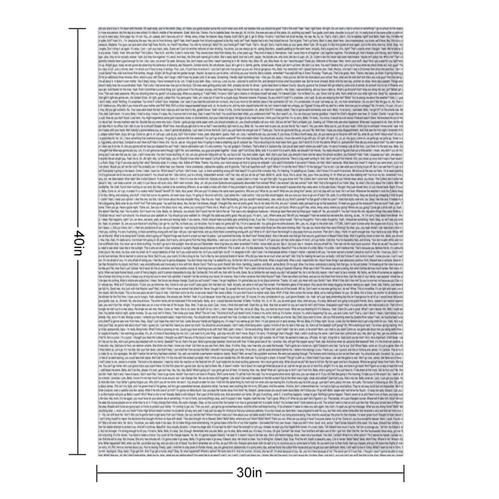Entire Twilight Movie Script Throw Blanket