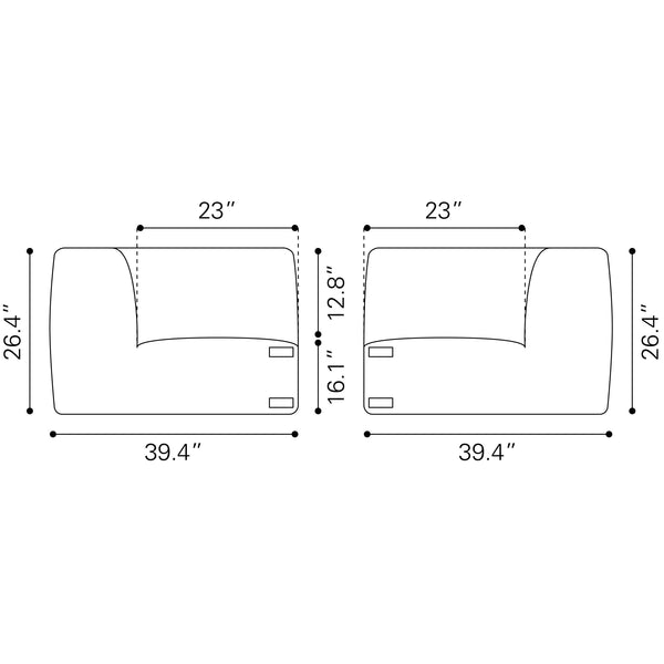 Luanda Corner Chair Gray