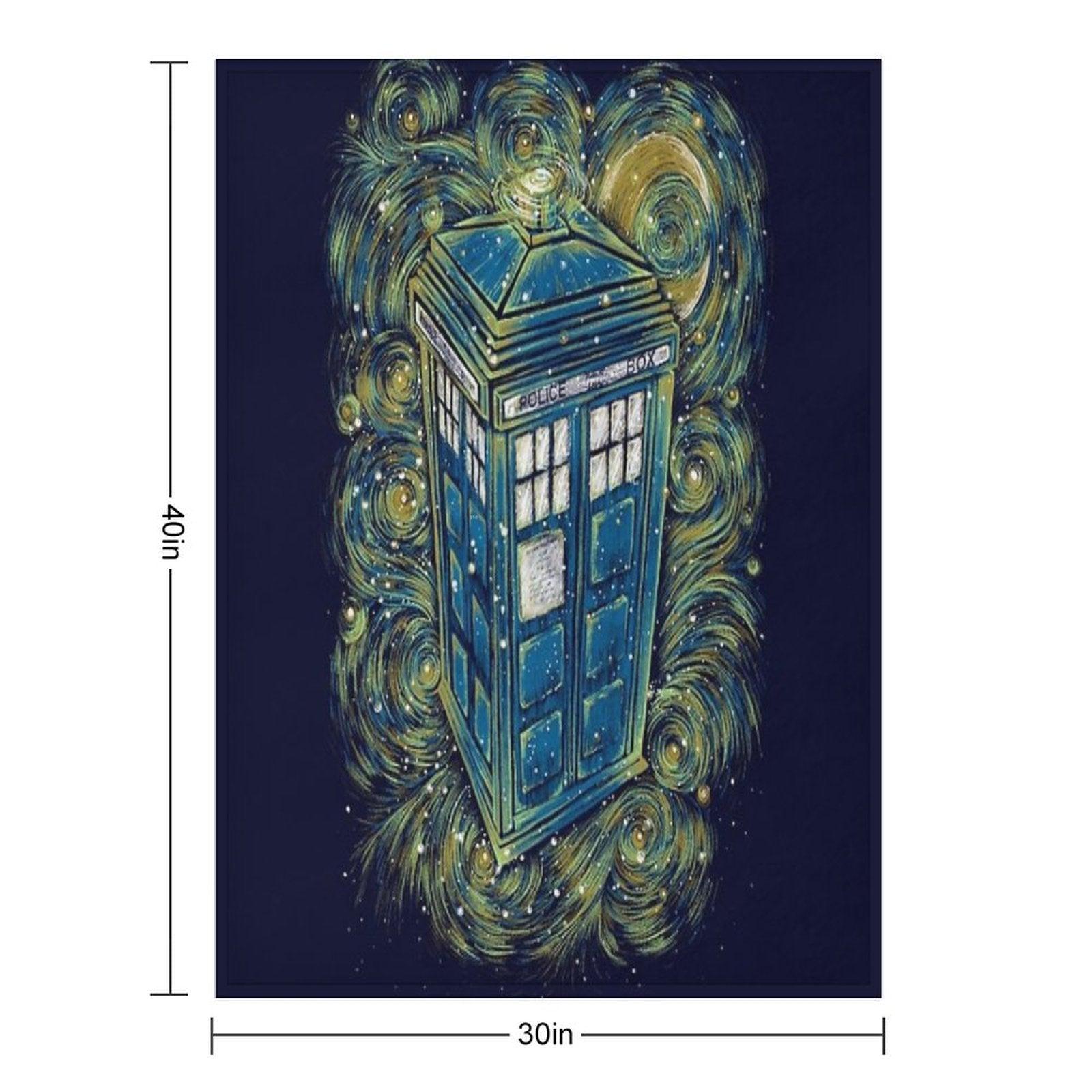 The Doctor in The Starry Night Throw Blanket