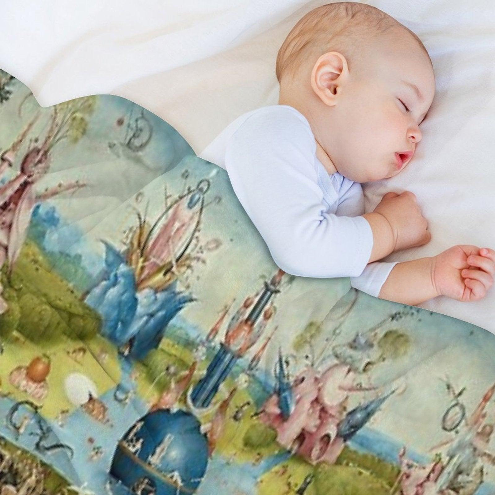 The Garden of Earthly Delights Full Image Throw Blanket