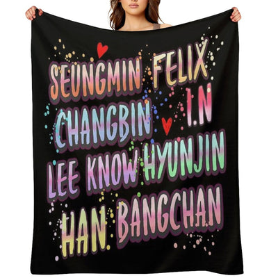 Stray Kids Name Travel-friendly Throw Blanket