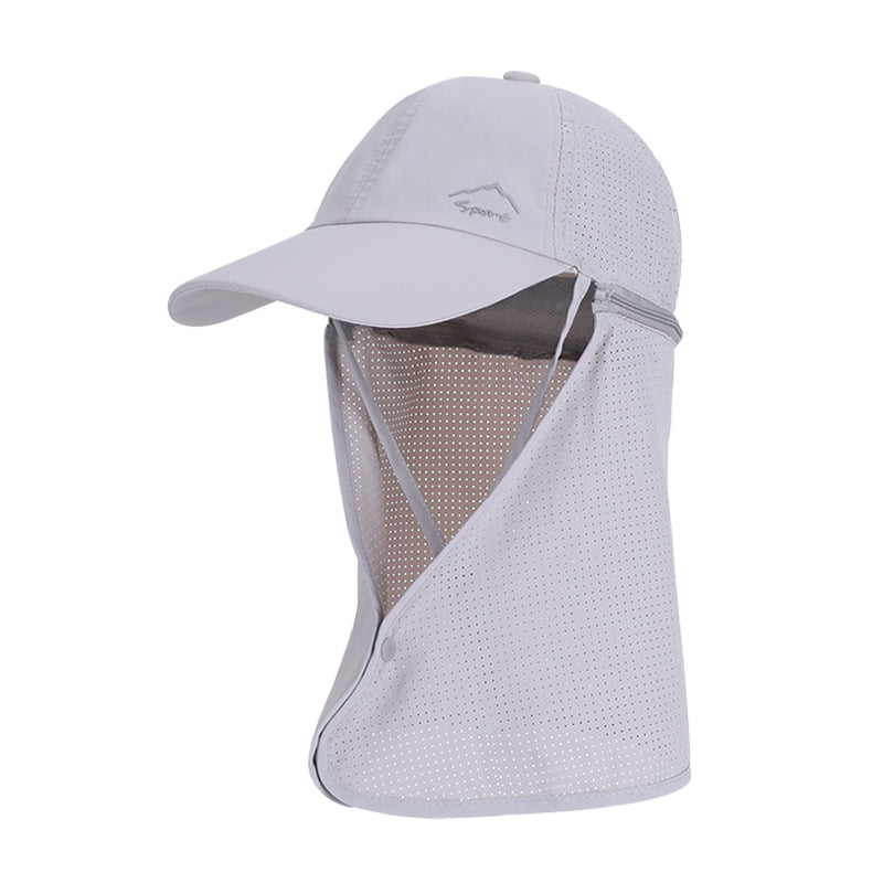 1pc Summer Baseball Cap with Detachable 360° Neck Sun Flap. For men, hiking, fishing, outdoor.
